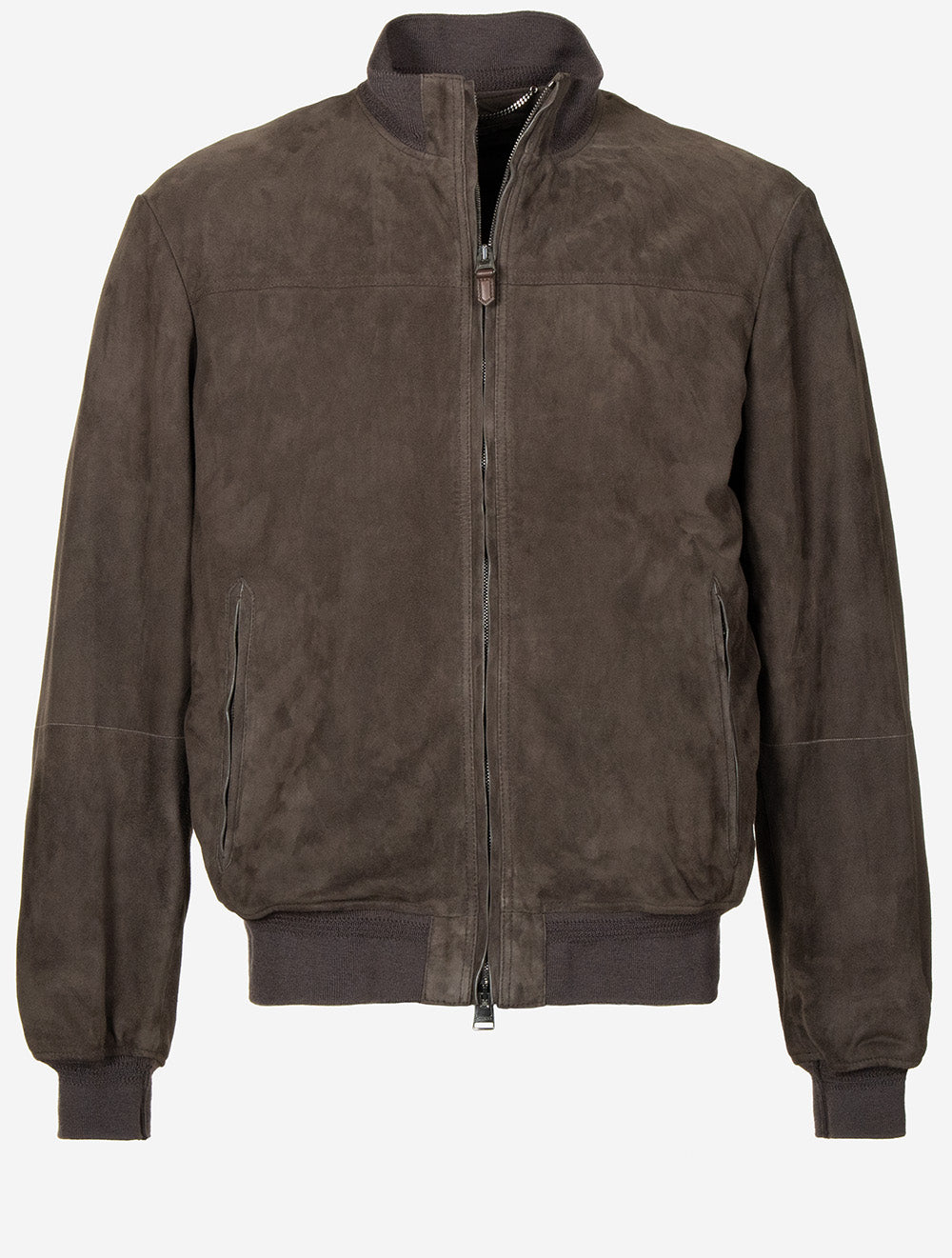 Suede Bomber Jacket Brown