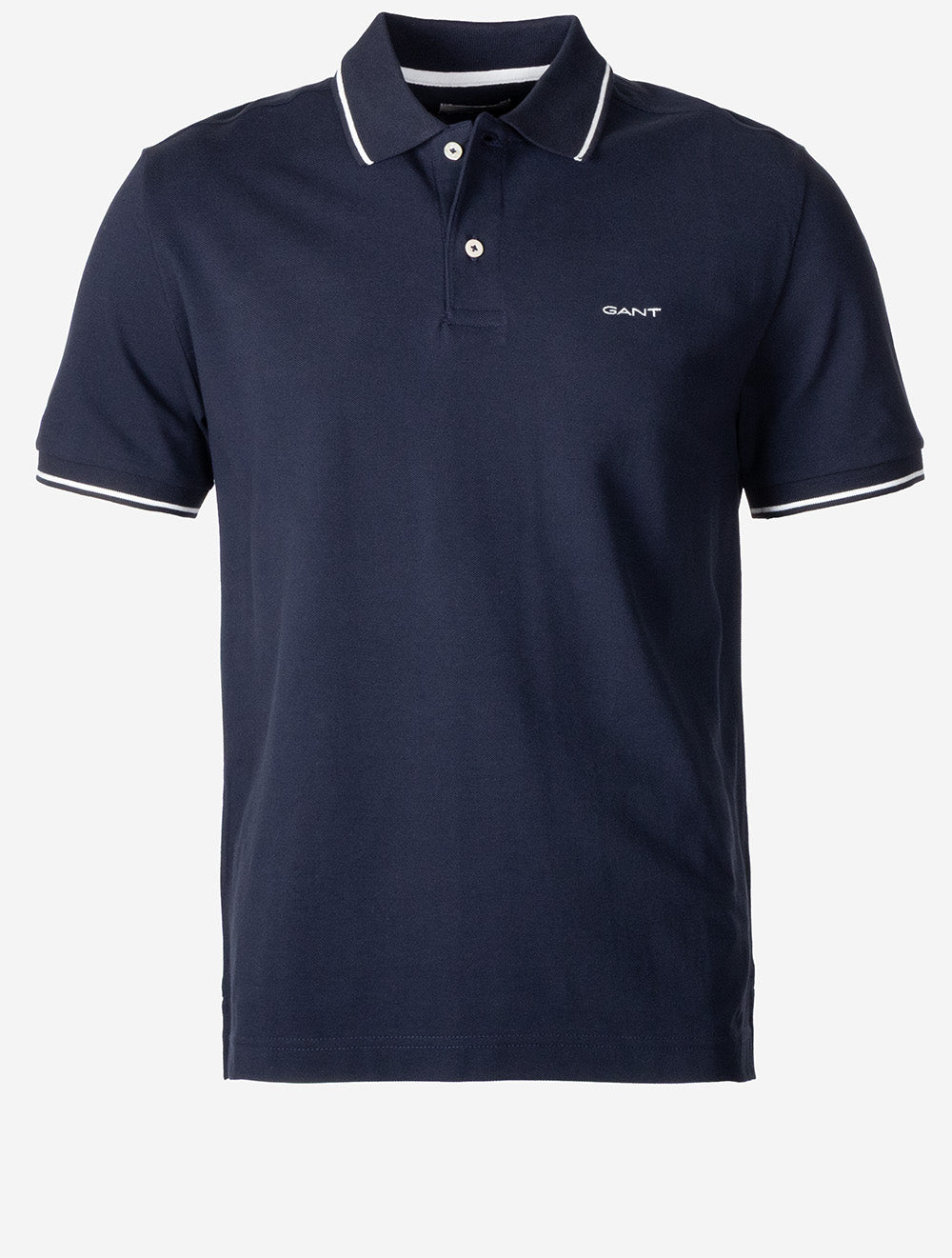 Tipping Short Sleeve Piqué Polo Evening Blue
