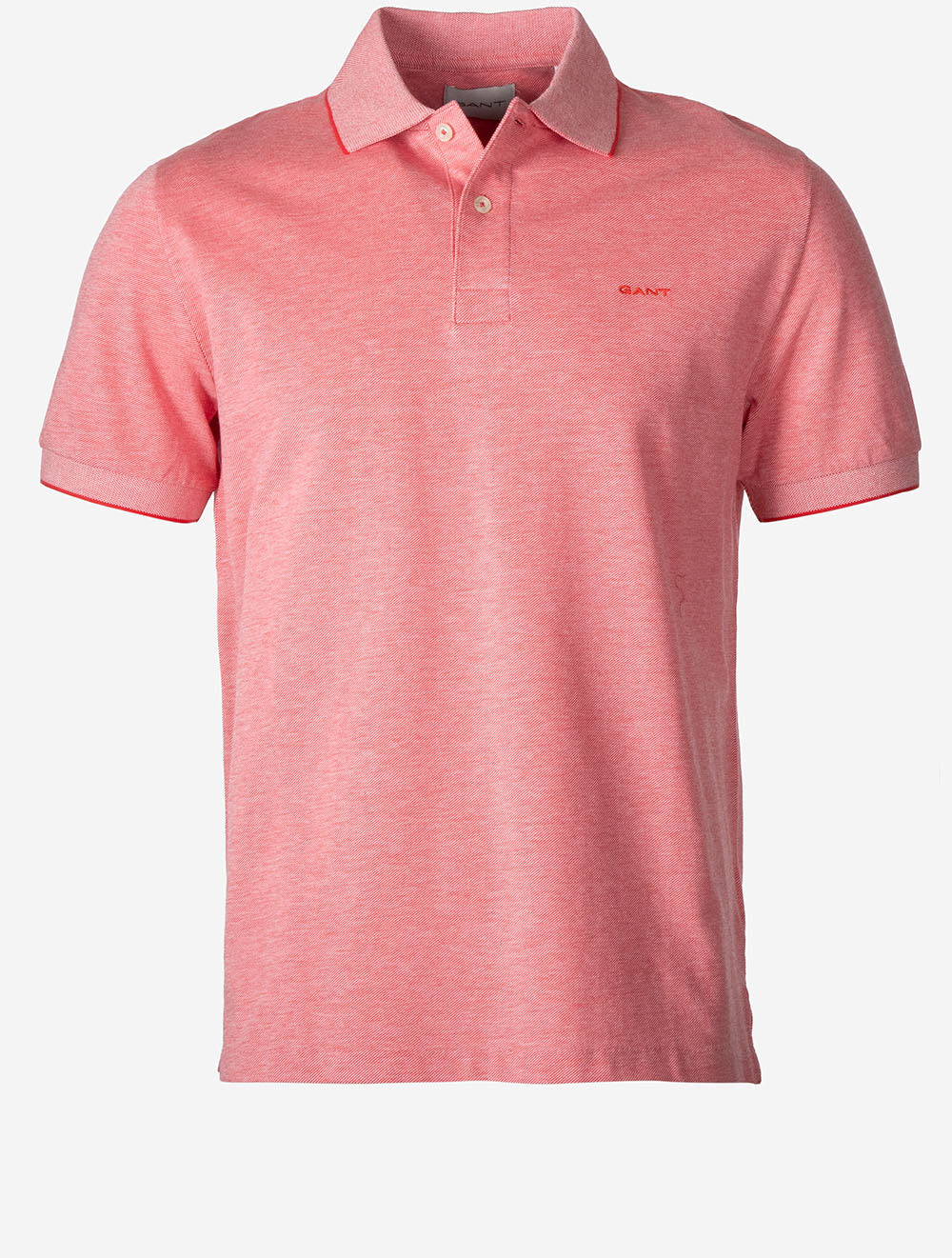 Two-Tone Short Sleeve Polo Rose Red