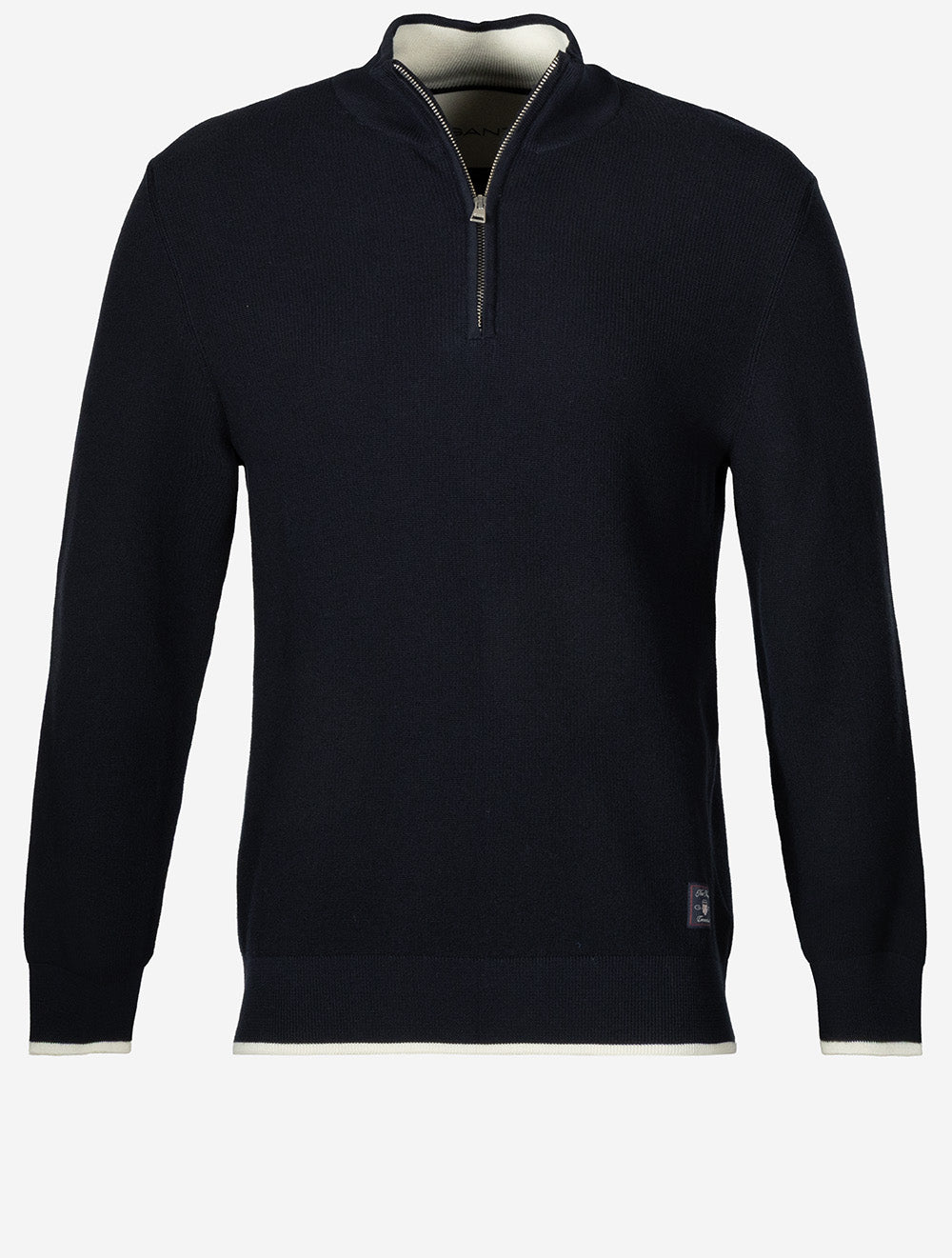 Cotton Rib Half Zip Evening Blue