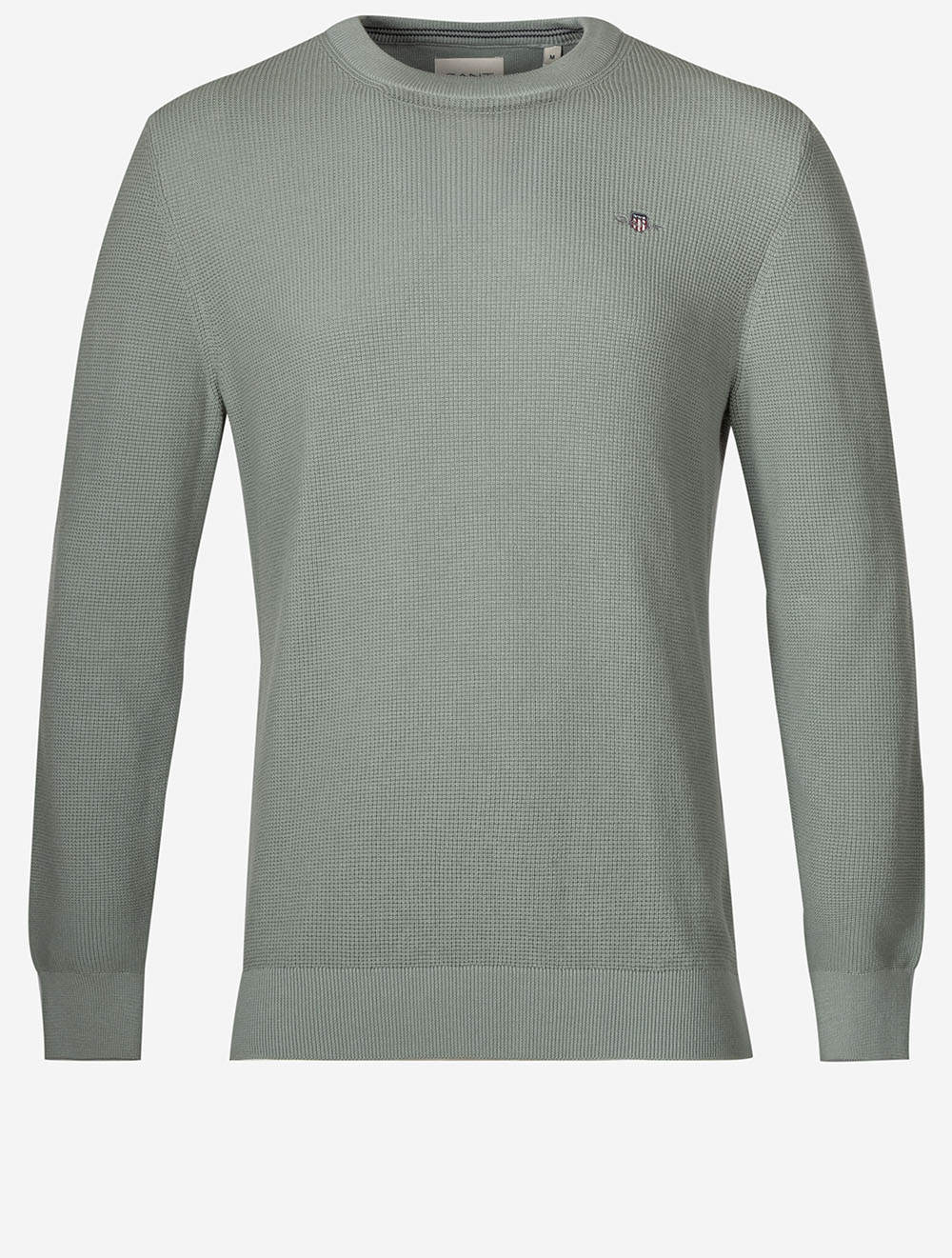 Micro Textured Cotton Crew Neck Ceramic Grey