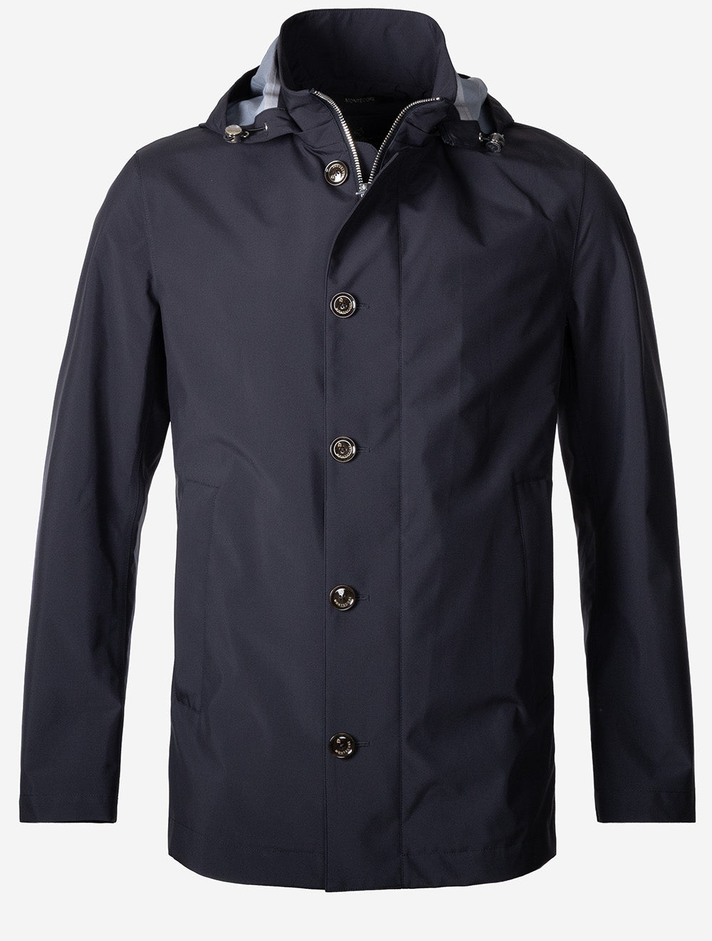 Button Up Hooded Jacket Navy