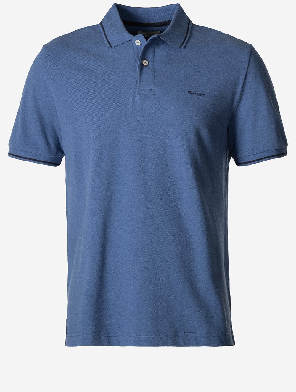Tipping Short Sleeve Piqué Polo Vintage Blue