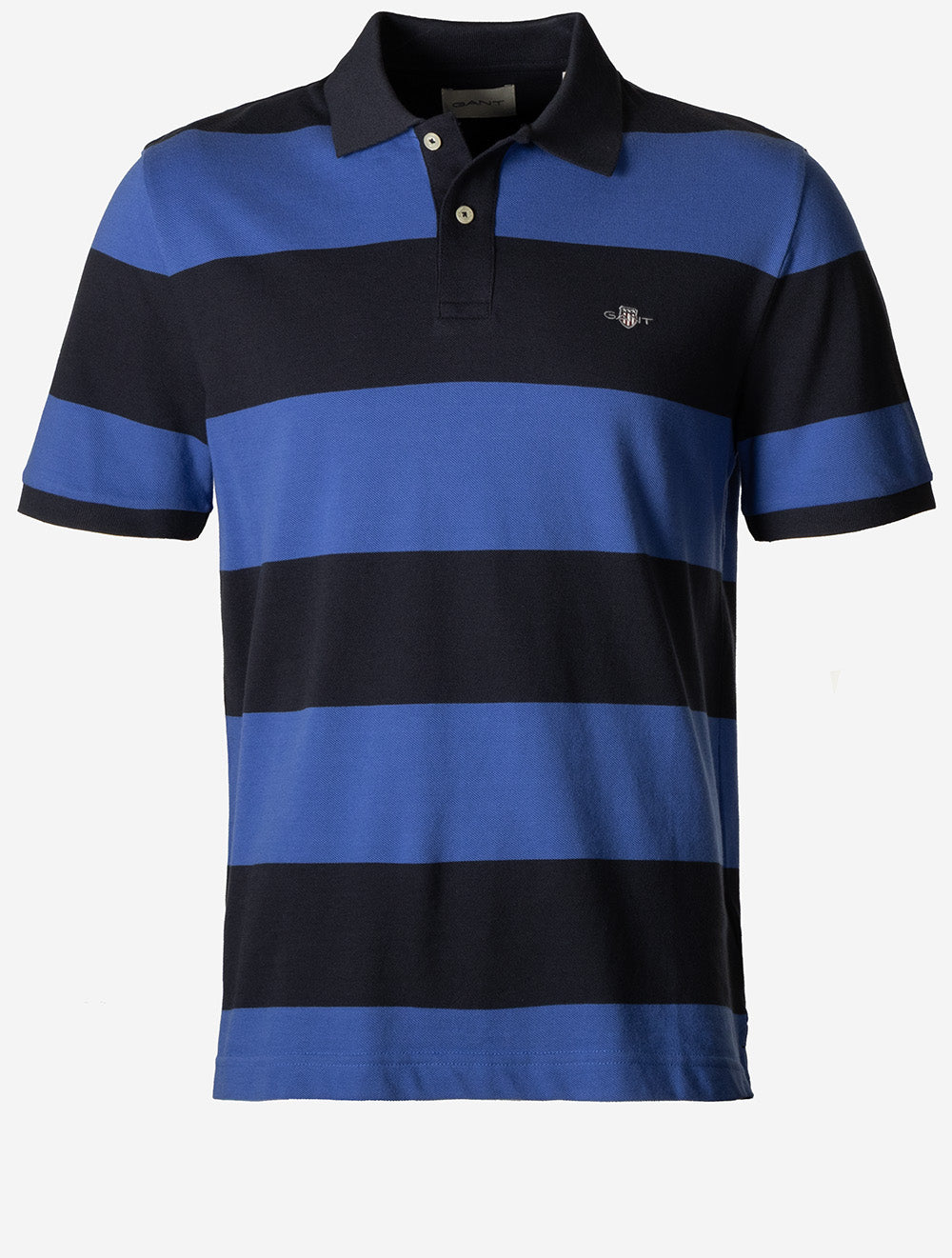Block Stripe Polo Royal Blue