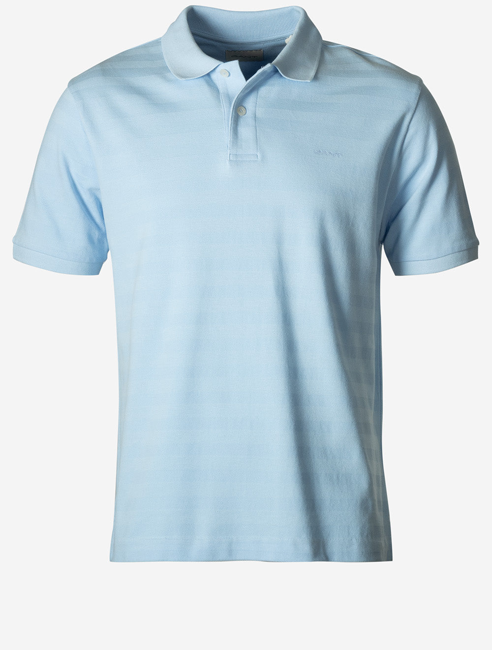 Textured Stripe Short Sleeve Polo Sky Blue