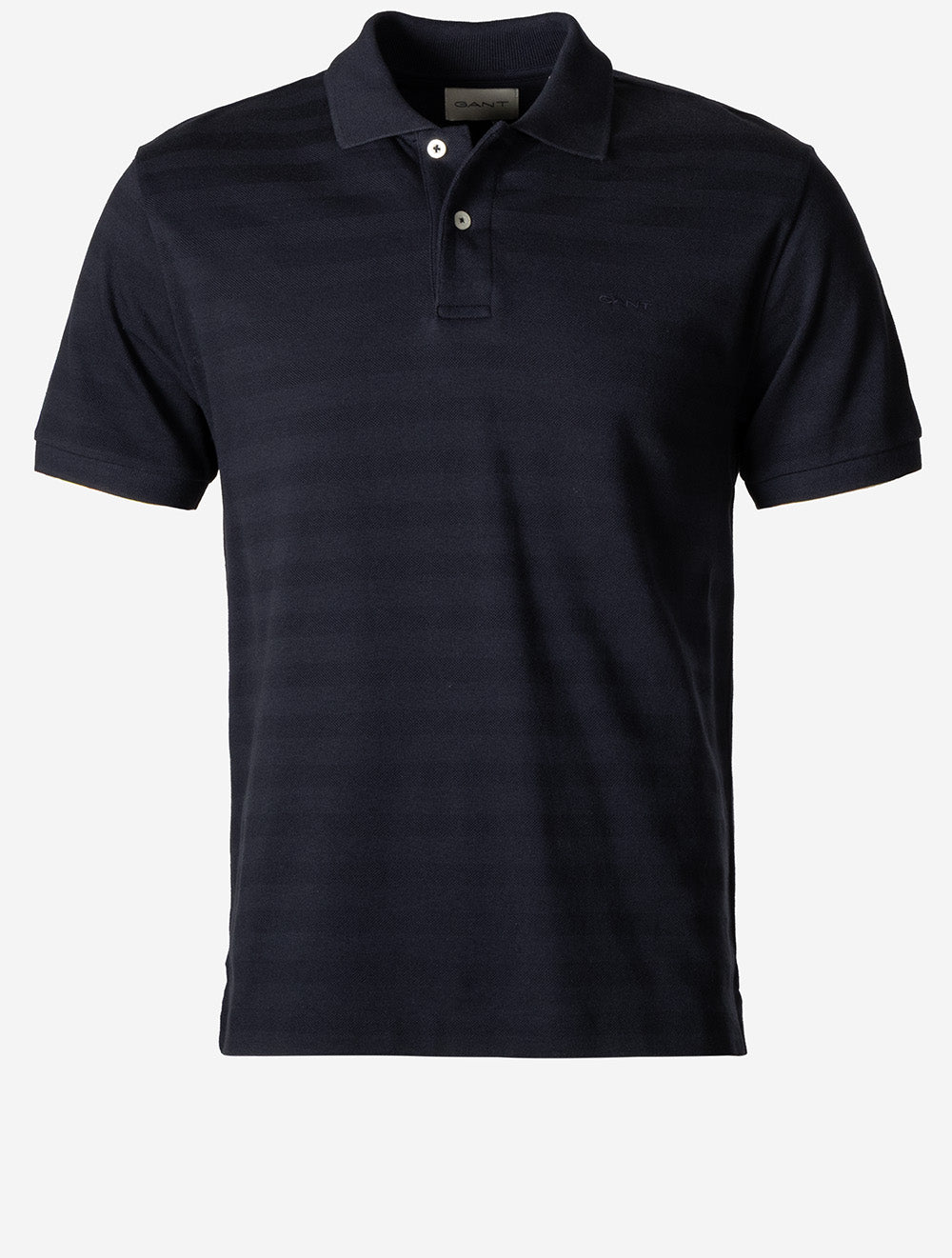 Textured Stripe Short Sleeve Polo Evening Blue