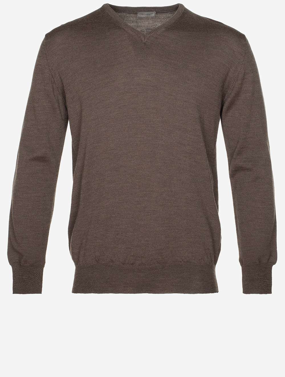 Louis Copeland Merino Wool V Neck Brown MI