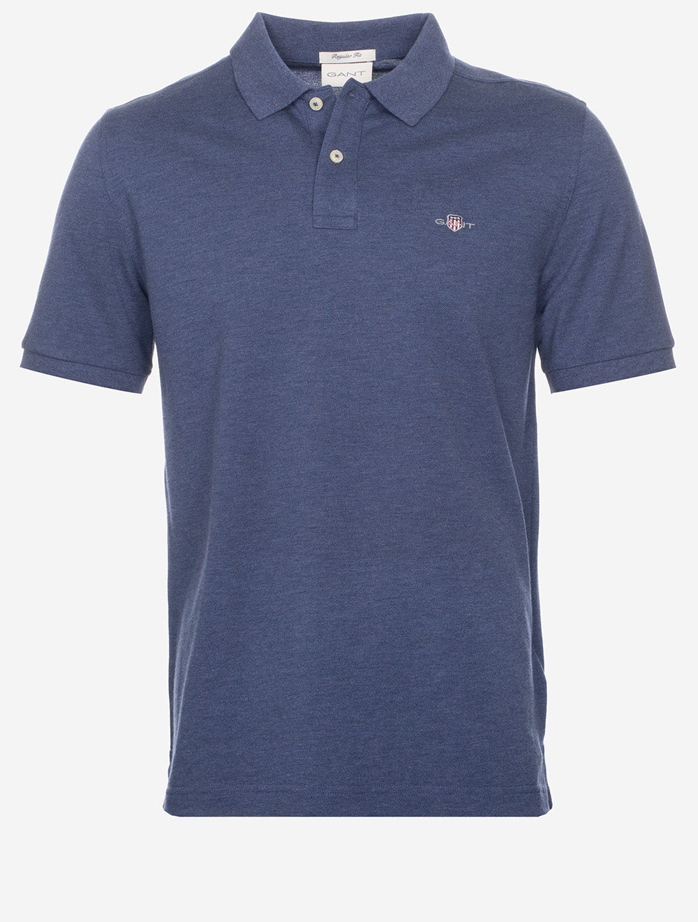Regular Shield Short Sleeve Pique Polo Dark Jeansblue Melange