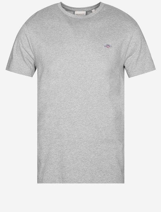 GANT Regular Shield Short Sleeve T-Shirt Grey Melange