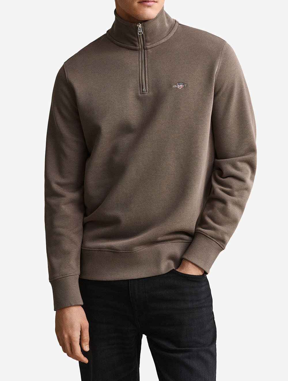 Shield Half Zip Sweatshirt Taupe