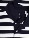 Stripe Short Sleeve Pique Polo Evening Blue