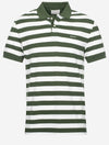 Stripe Short Sleeve Pique Polo Pine Green