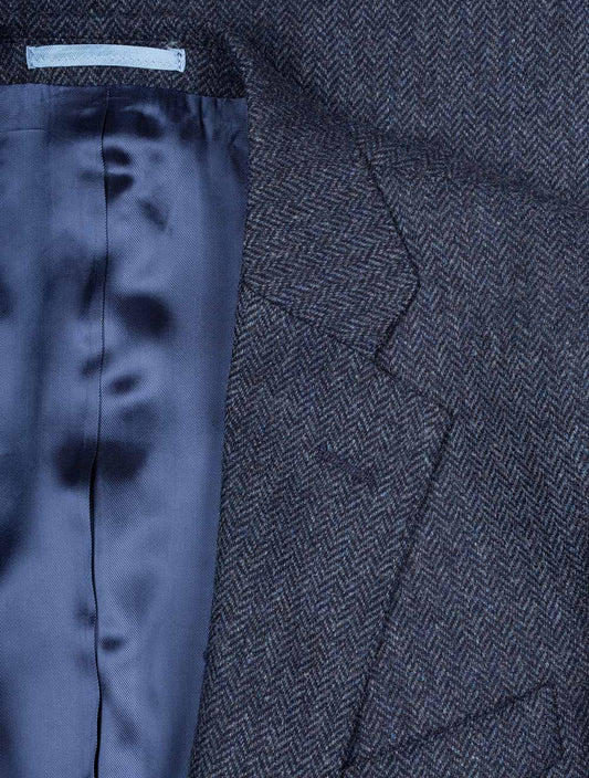 LOUIS COPELAND Herringbone 3 piece Wool Suit Blue