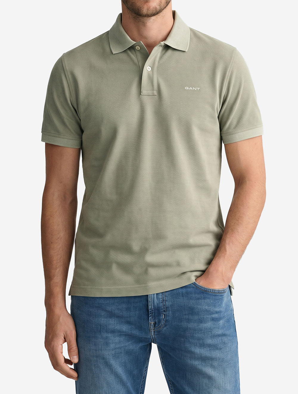 Sunfaded Short Sleeve Polo Milky Matcha
