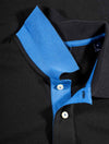 Contrast Collar Pique Short Sleeve Rugger Black