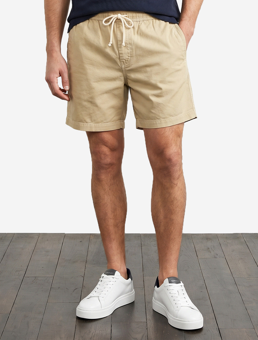 Regular Sunfaded Drawstring Shorts Oat Beige