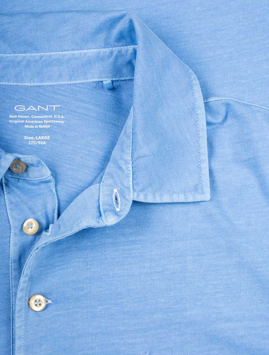 GANT Solid Sunfaded Jersey Short Sleeve Rugger Gentle Blue