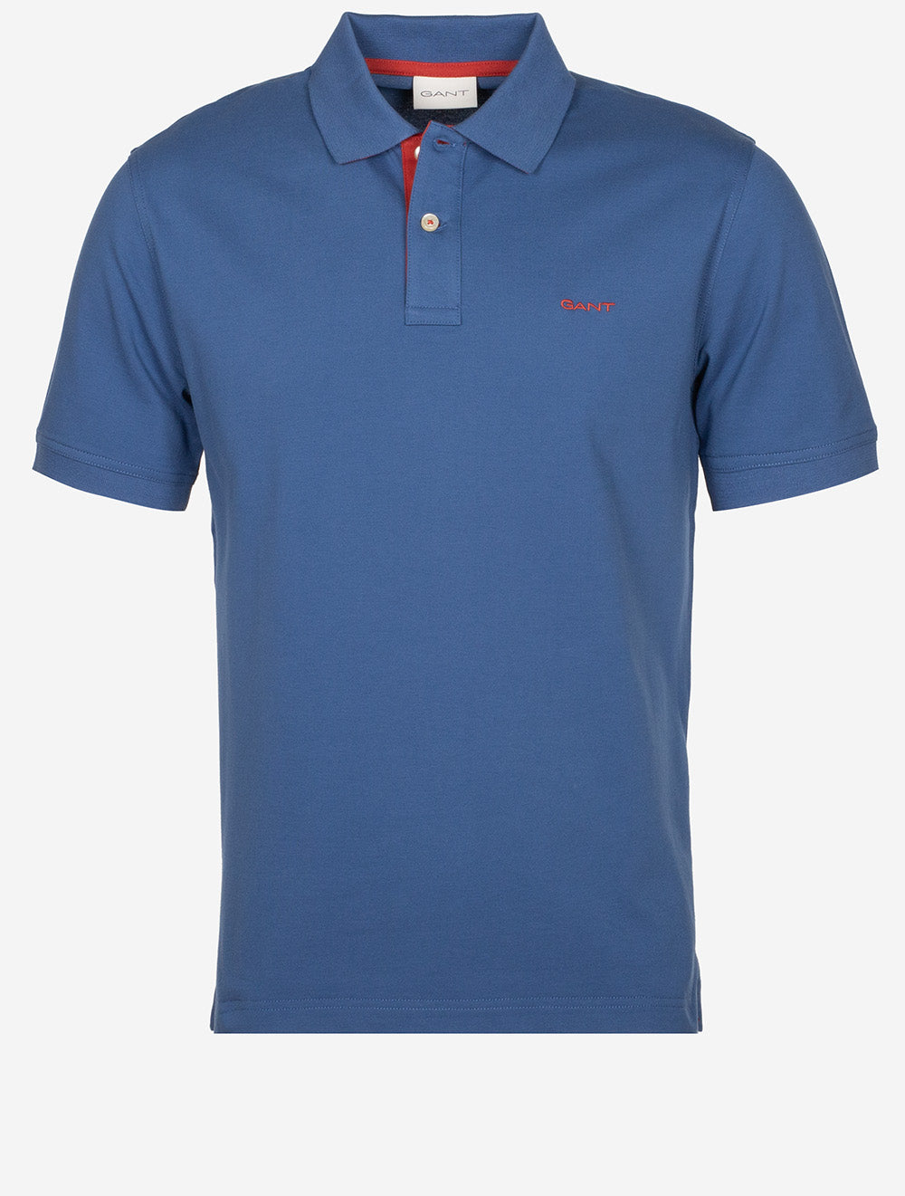 Regular Contrast Piqué Short Sleeve Polo Shirt Vintage Blue