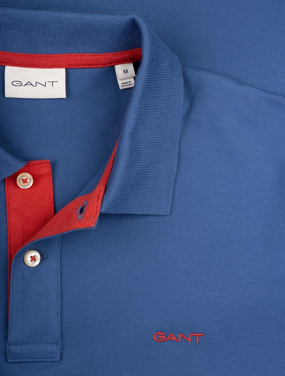 Regular Contrast Piqué Short Sleeve Polo Shirt Vintage Blue