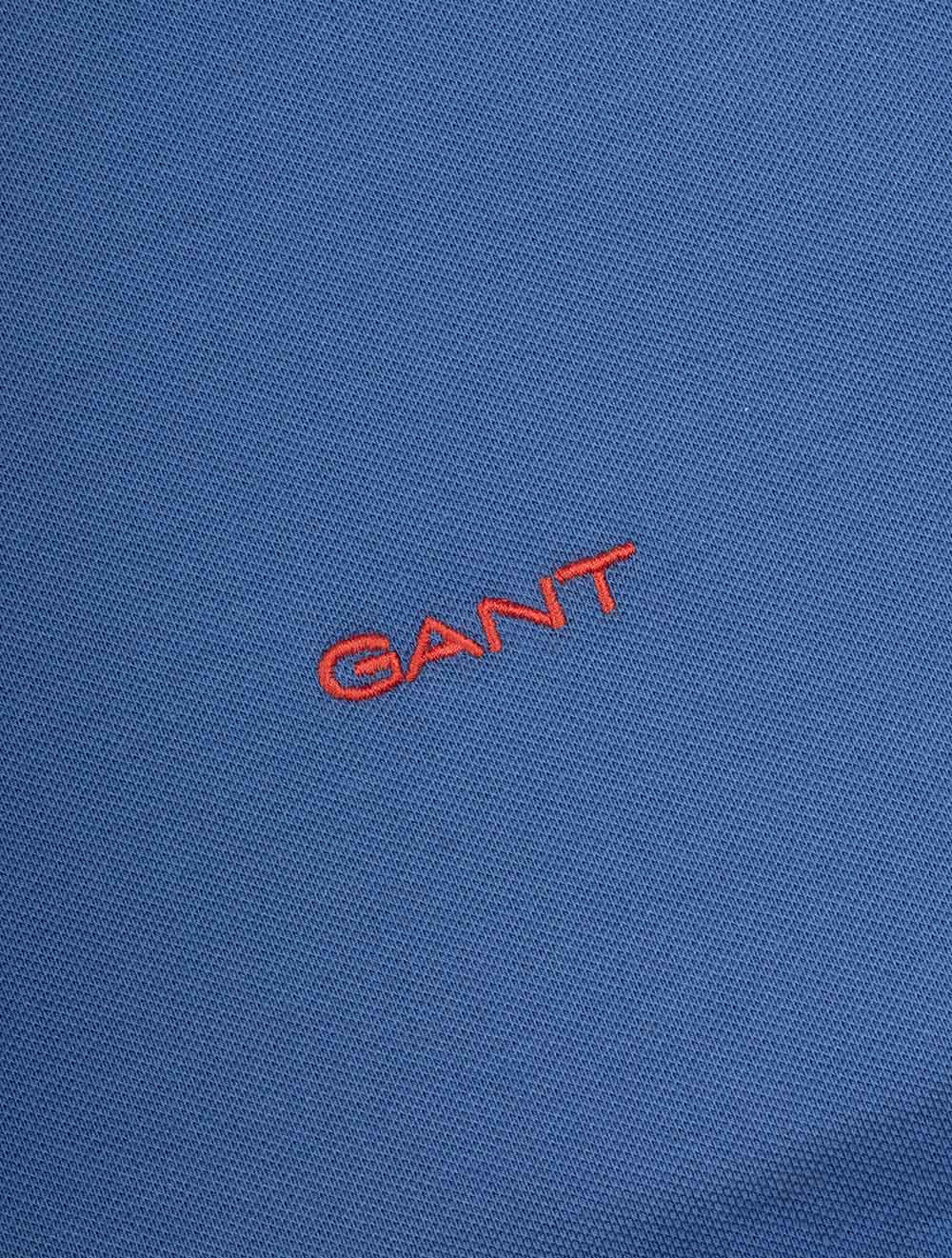Regular Contrast Piqué Short Sleeve Polo Shirt Vintage Blue