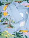 Hawaii Print Short Sleeve Polo Dove Blue