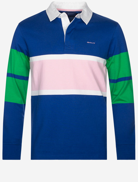 Colour Blocked Long Sleeve Rugger College Blue