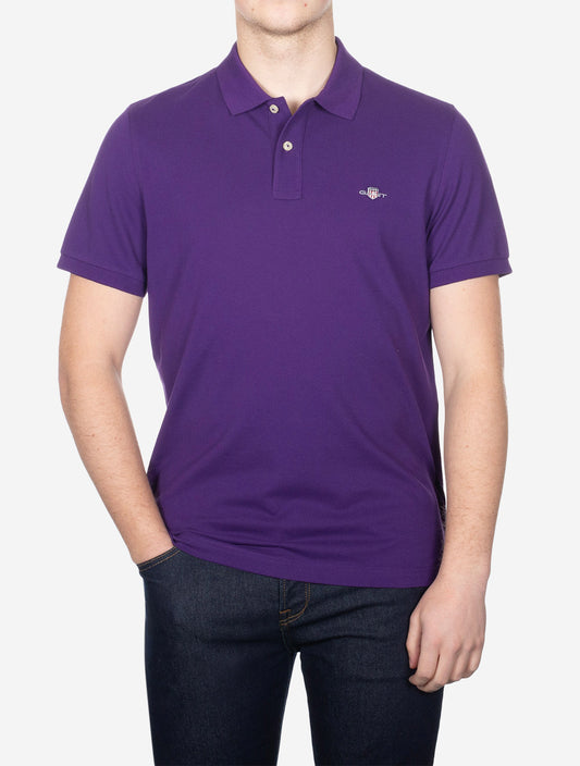 Regular Shield Short Sleeve Pique Polo Pansy Purple