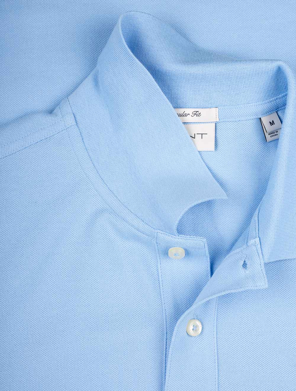 Regular Shield Short Sleeve Pique Polo Capri Blue