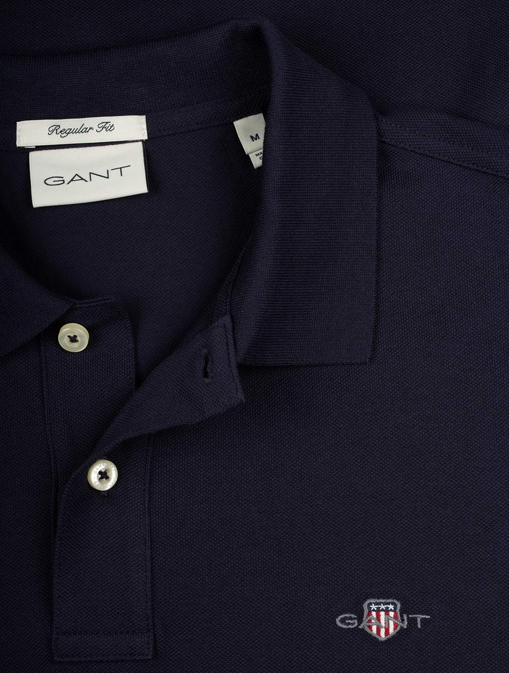 GANT Regular Shield Short Sleeve Pique Polo Evening Blue | Poloshirts