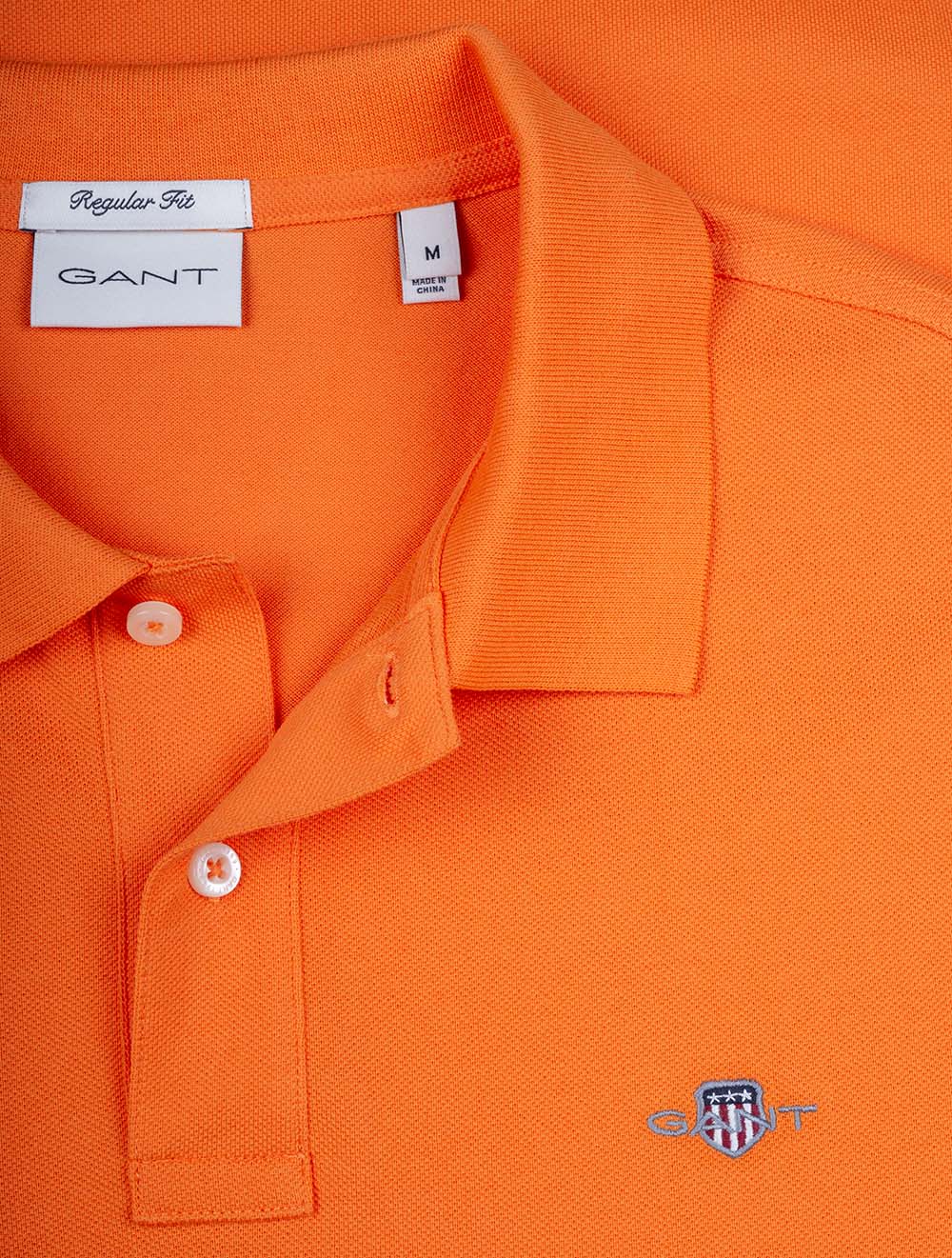 Regular Shield Short Sleeve Pique Polo Burnt Orange