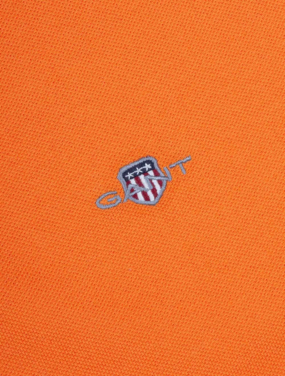 Regular Shield Short Sleeve Pique Polo Burnt Orange