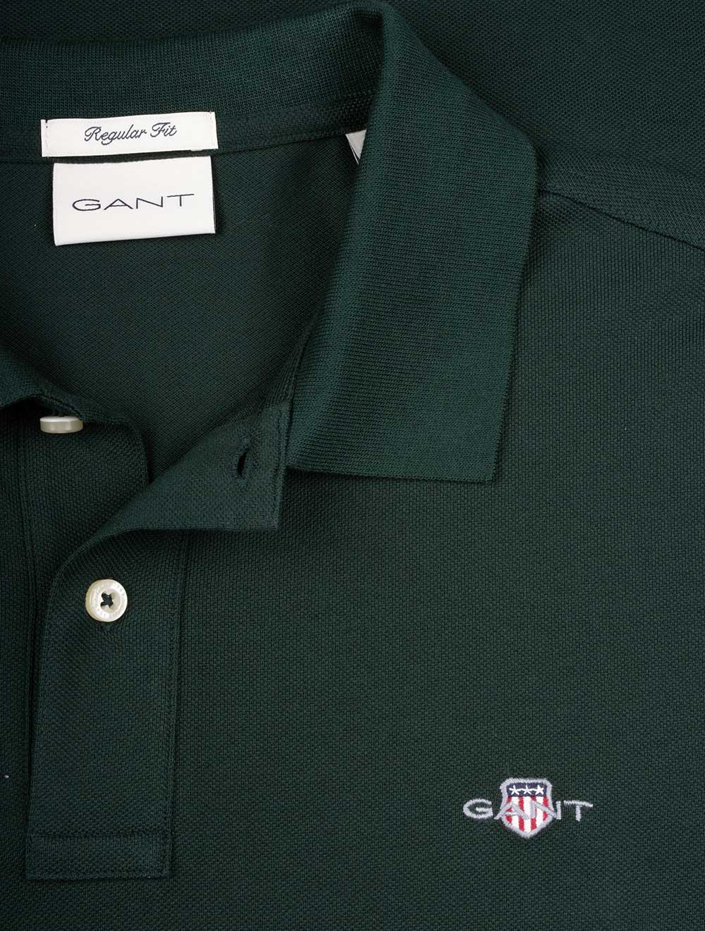 Gant Regular Shield Long Sleeve Pique Rugger Tartan Green AI3