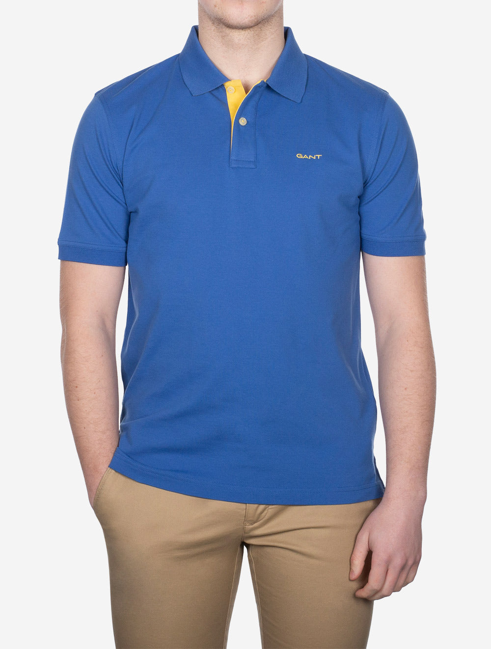 Contrast Piqué Polo Shirt Rich Blue