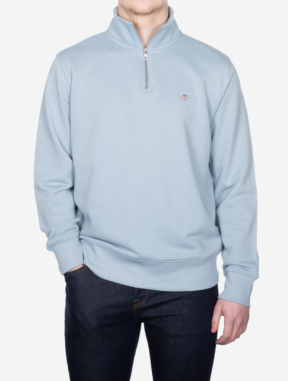 Regular Shield Half Zip Sweat Fresh Blue