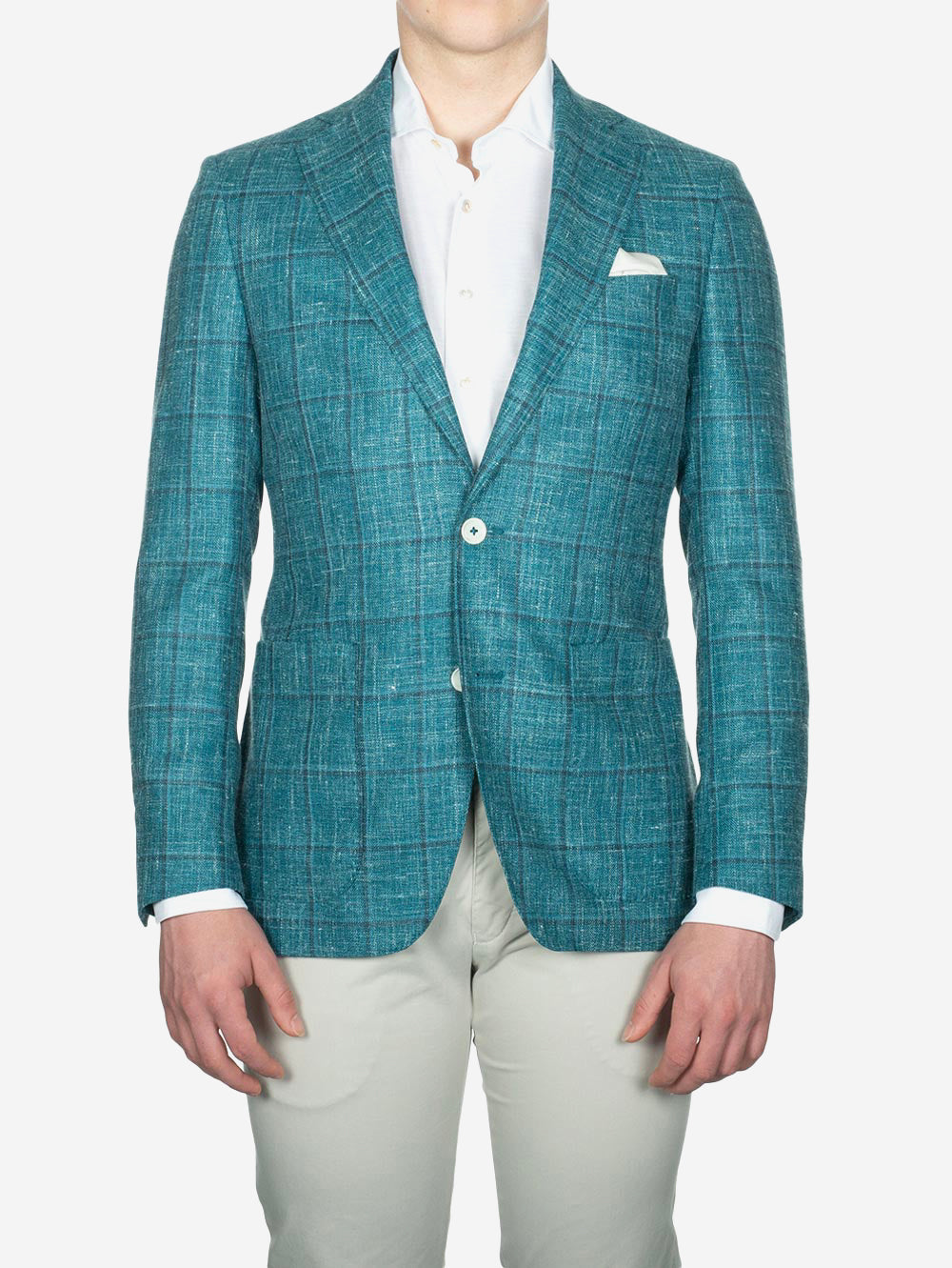 DelFino Check Jacket Aqua