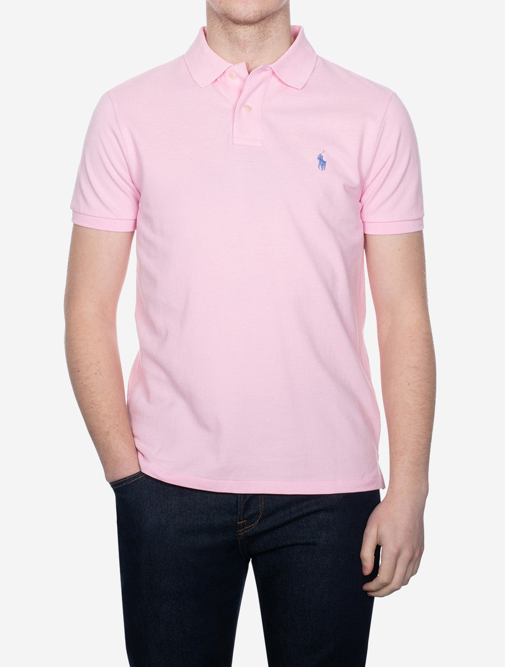 Basic Mesh Polo Shirt Carmel Pink