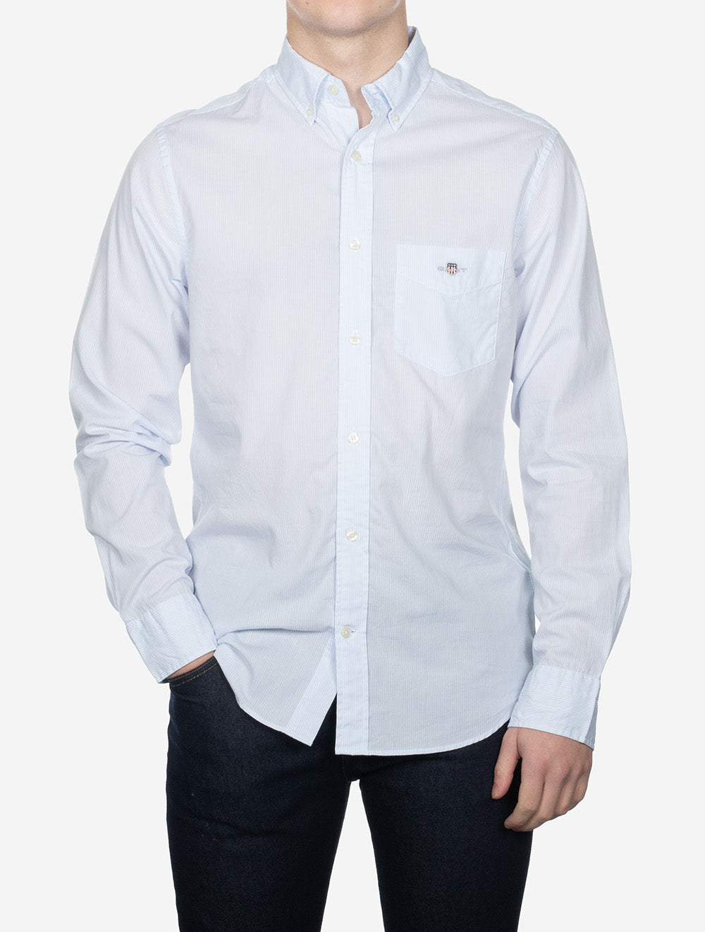 Regular Classic Poplin Banker Shirt Light Blue