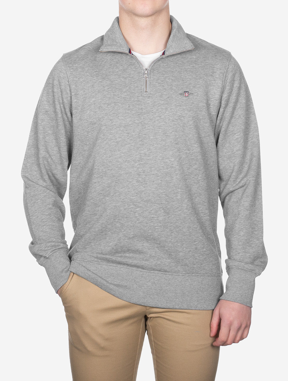Regular Shield Half Zip Sweat Grey Melange