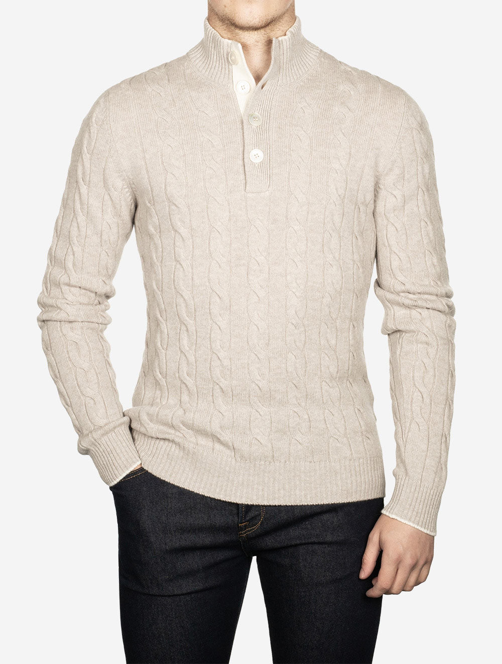 Cable Knit Sweater Beige