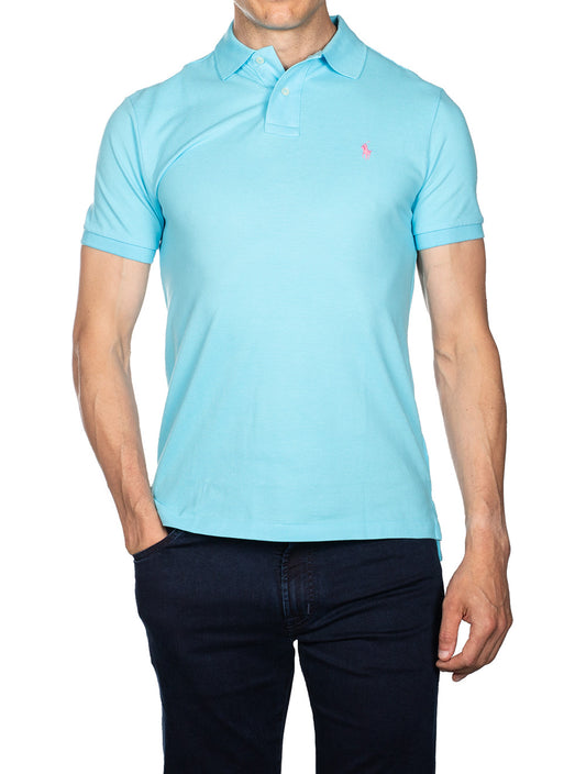 Basic Short Sleeve Polo Turquoise