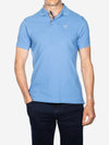Tartan Cotton Polo Shirt Delft Blue