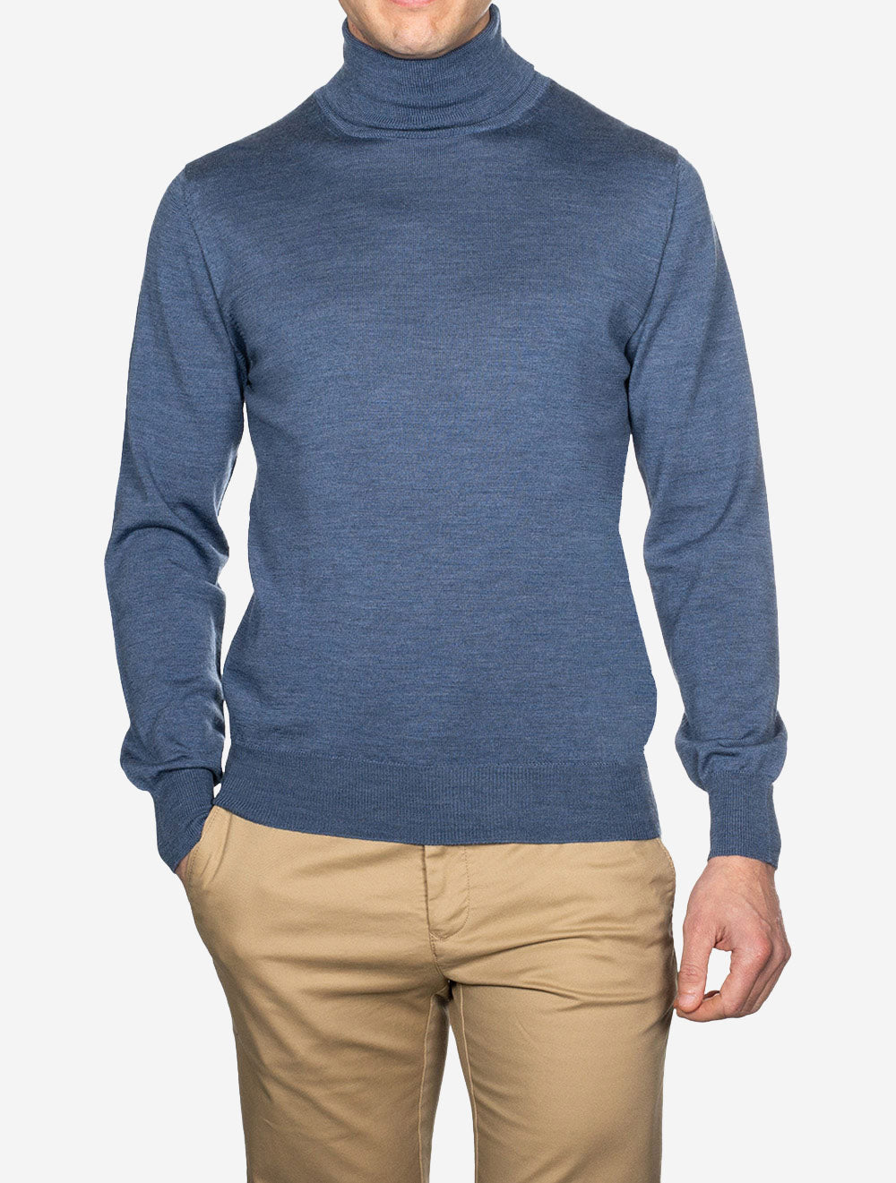 Louis Copeland Merino Turtle Neck Blue AI1