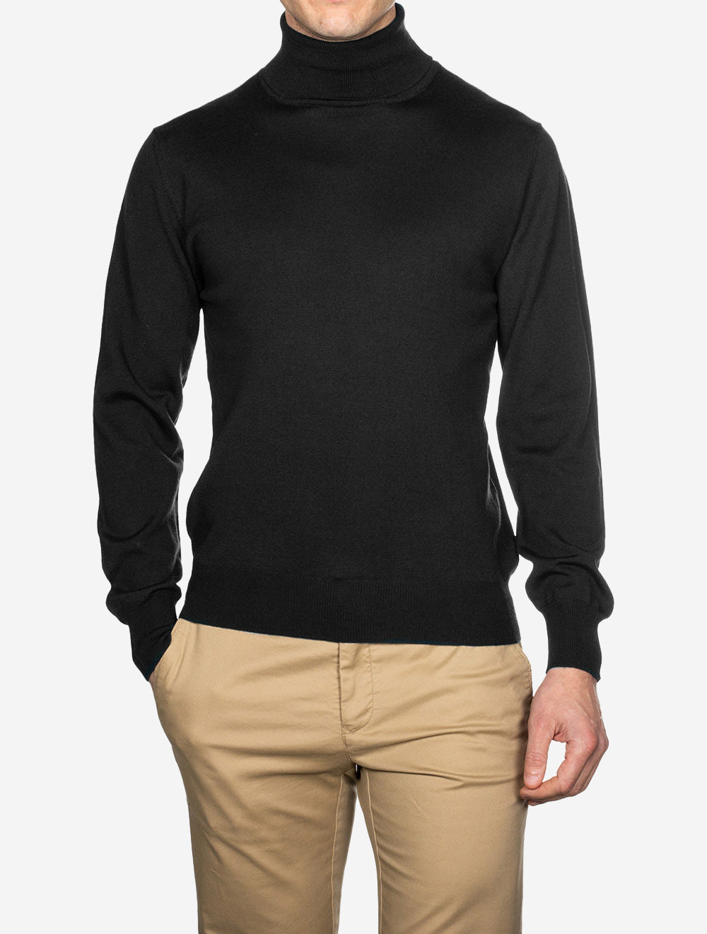 Louis Copeland Merino Turtle Neck Black AI1