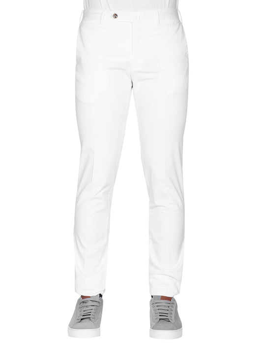 PT01 Light Stretch Gabardine Trouser White