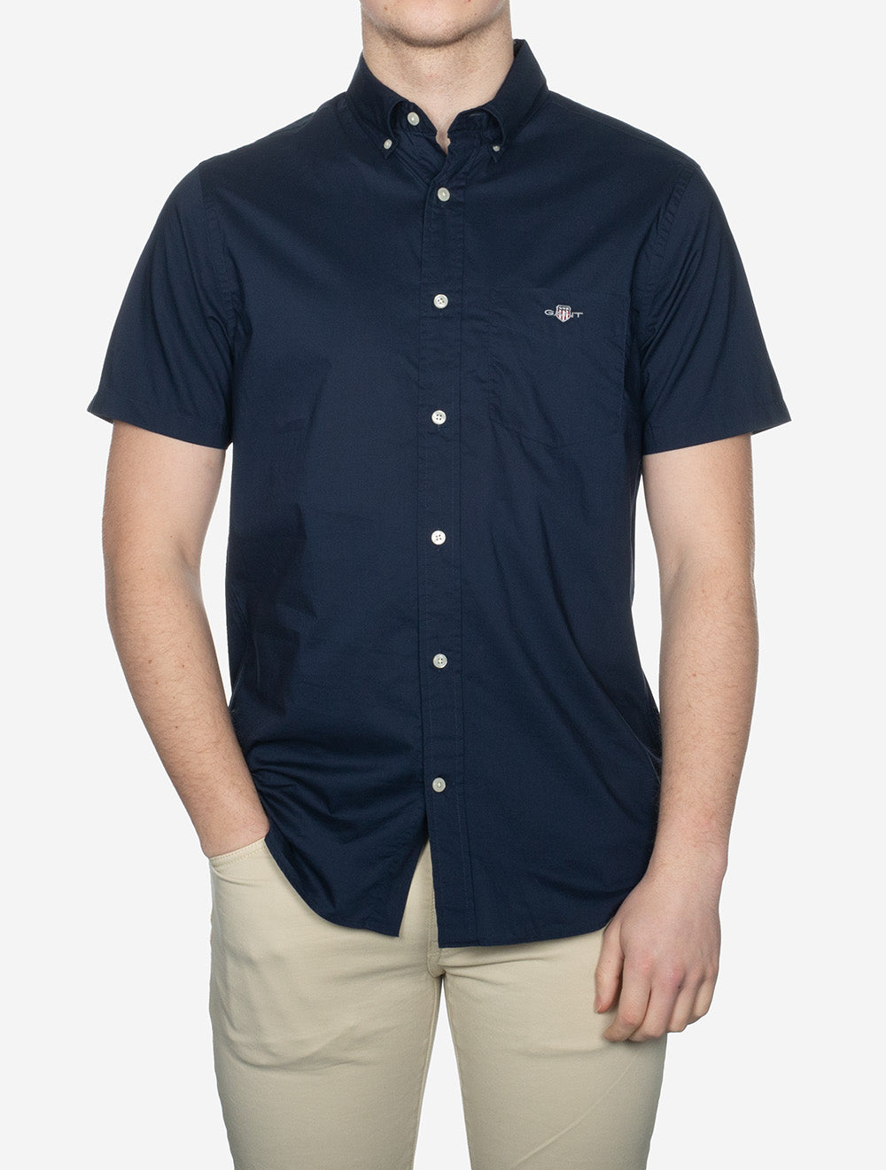 Regular Classic Poplin Short Sleeve Shirt Marine