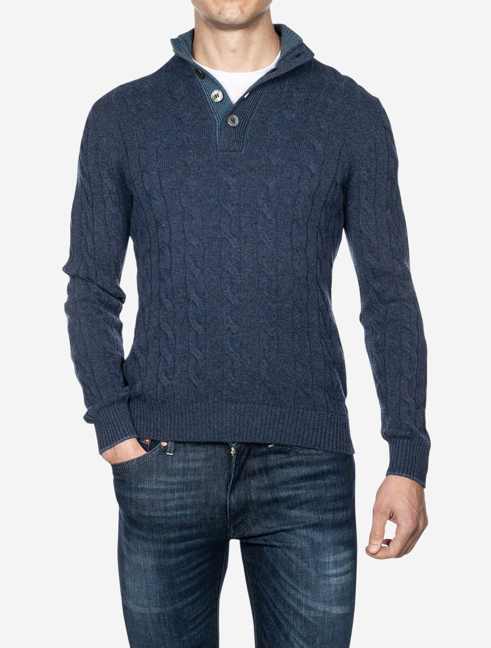 Cable Knit Sweater Blue