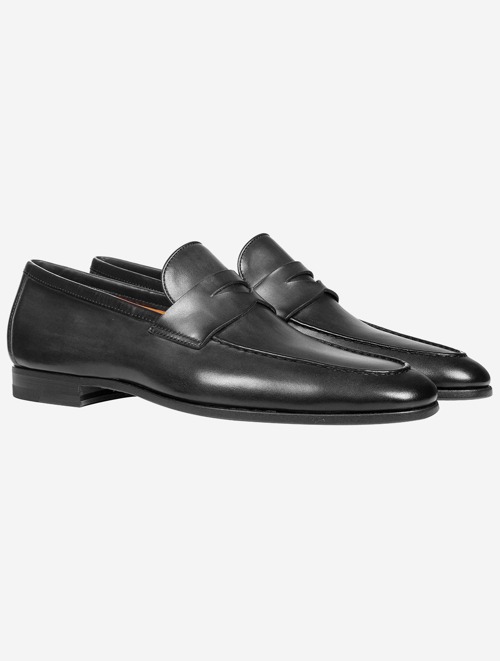 Leather Slip On Shoes Black