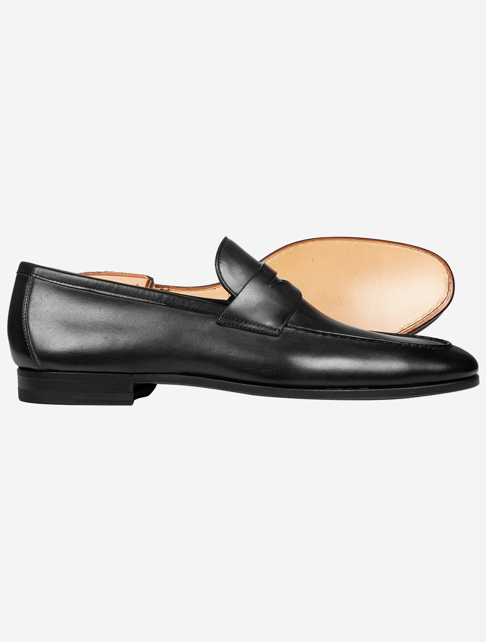 Leather Slip On Shoes Black
