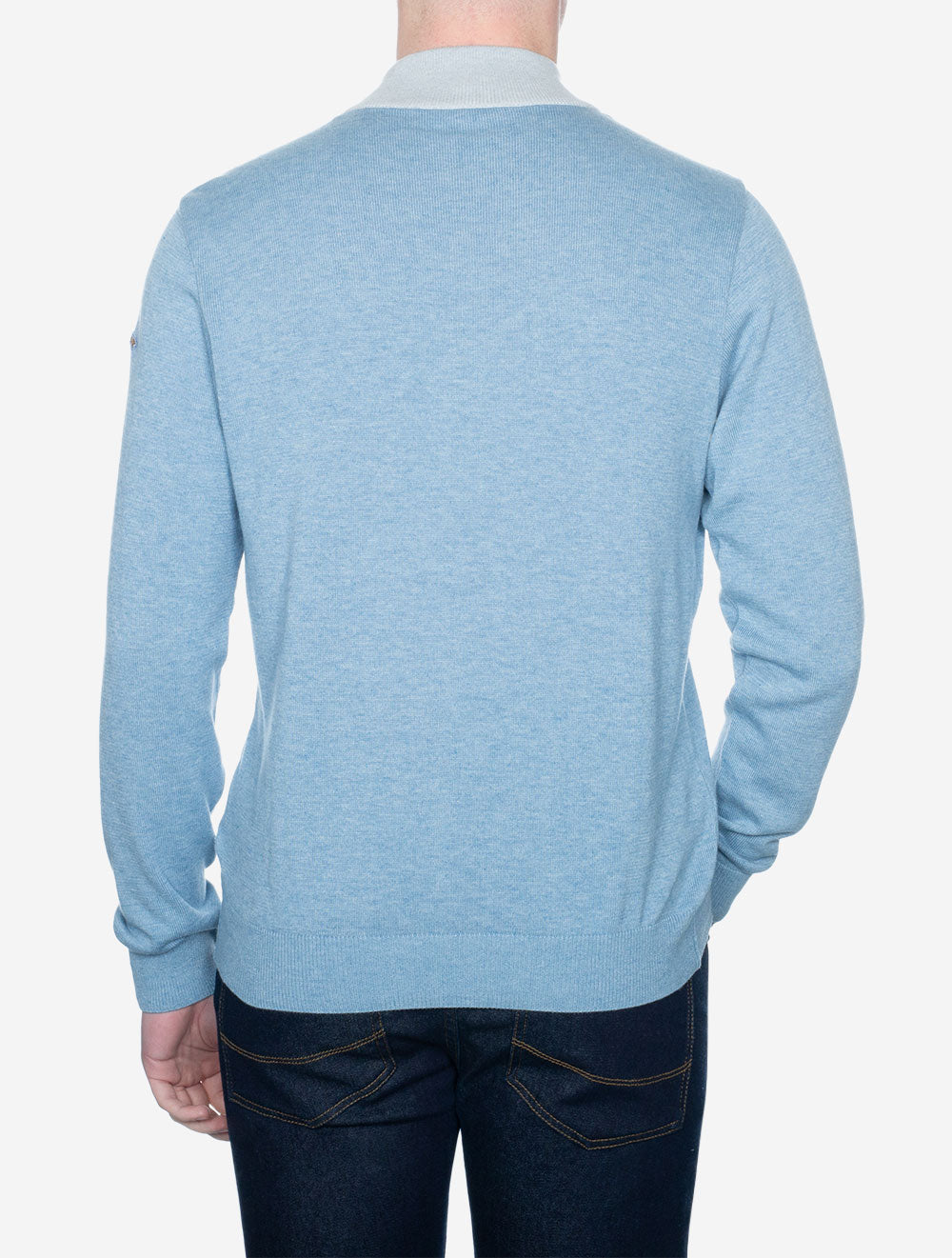 Cashmere Blend Half Zip Sweater Blue