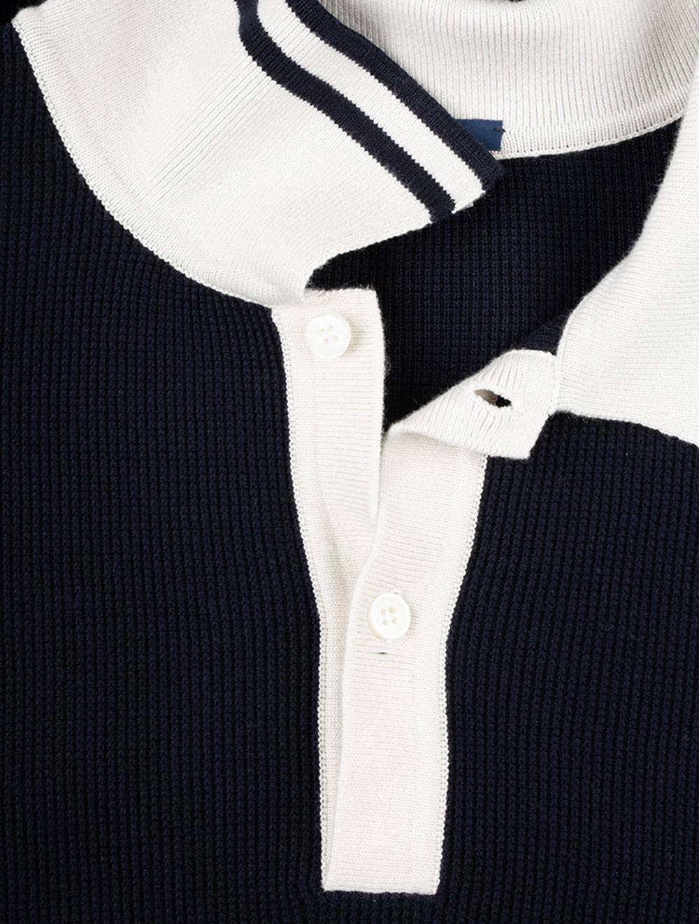 Knitted Poloshirt Short Sleeve Navy